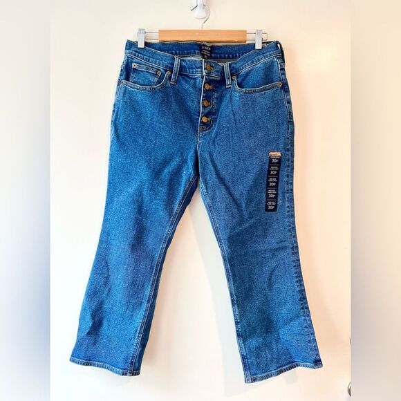 NWT J. Crew Flare Crop Mid Rise Jeans in All Day Stretch - Picture 8 of 13